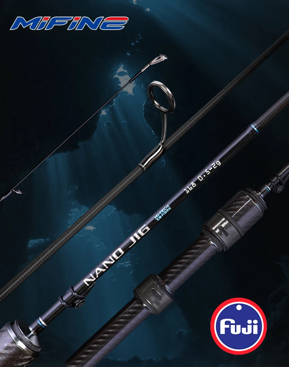 MIFINE Nano Jig Spinnrute, ultraleichte Angelrute, 0,5–2 g, 1,68 m/1,83 m, schnelle Aktion für Barschforelle, Salzwasser, Süßwasser – Detail 1