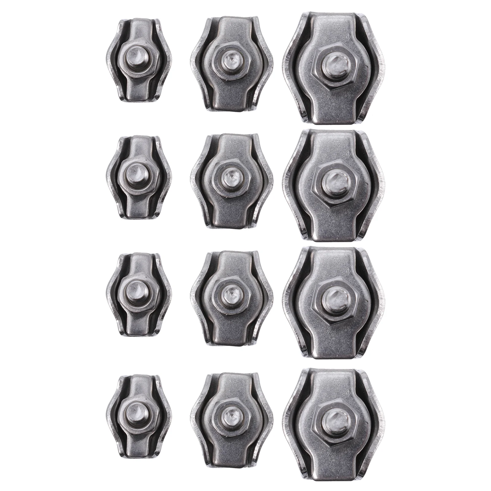 

12 Pcs Chuck Cable Clip Kits Wire Clips Stainless Steel Single Wires Splicer Rope Bolt Clamp Cord