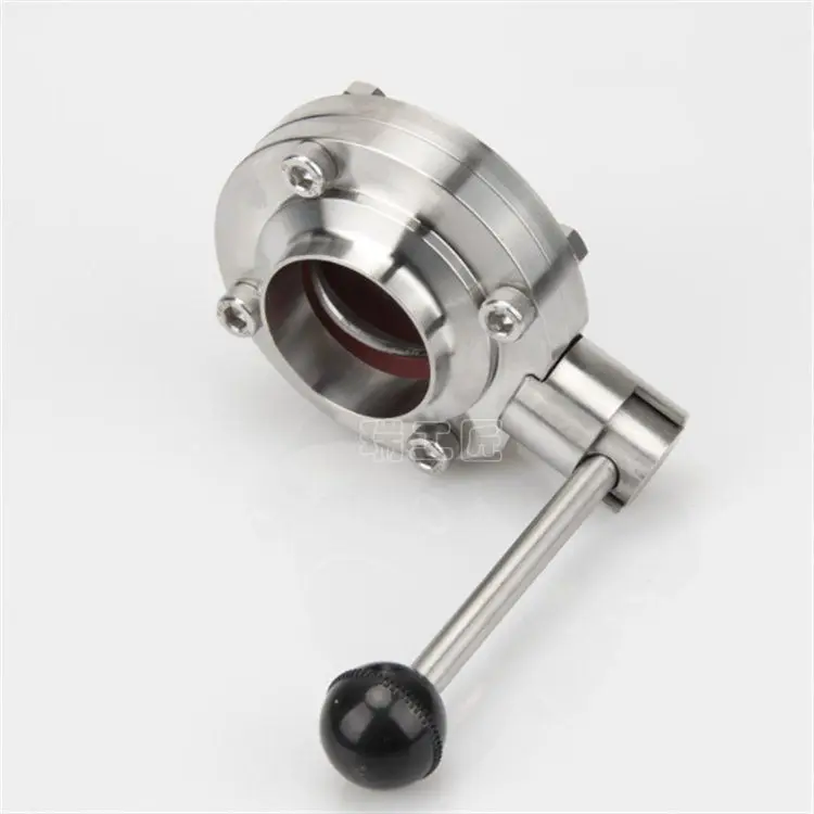 

Поворотный клапан для санитарной сварки из нержавеющей стали, ручной дисковый клапан для стыковой сварки пищевого качества