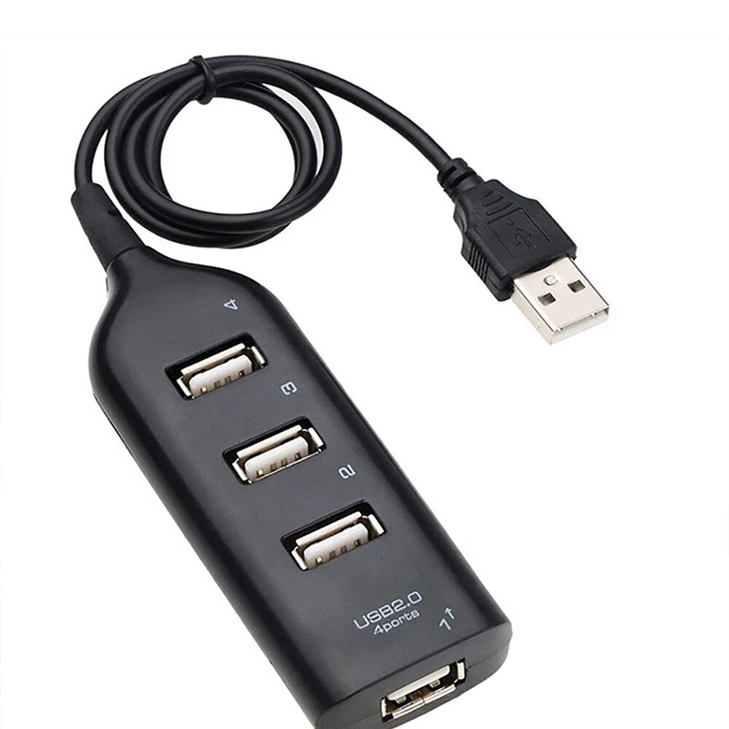 

4-Ports USB HUB2.0 Computer Office Accessories Adapter Data Cable Multi Channel Extender Laptop Mouse Keyboard Docking Station