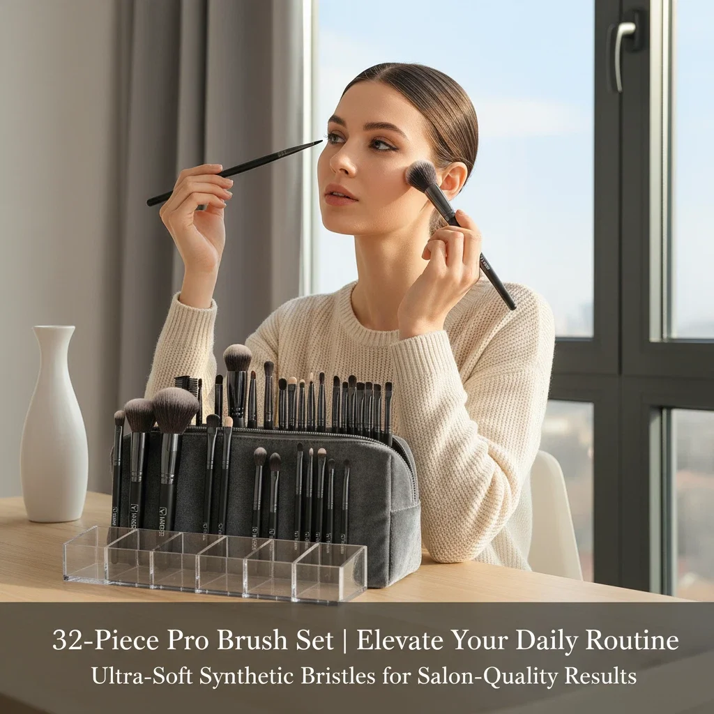 32 個プロフェッショナルメイクブラシツールセットメイクアップブラシツールキットアイシャドウアイライナー化粧品ブラシマキアージェム