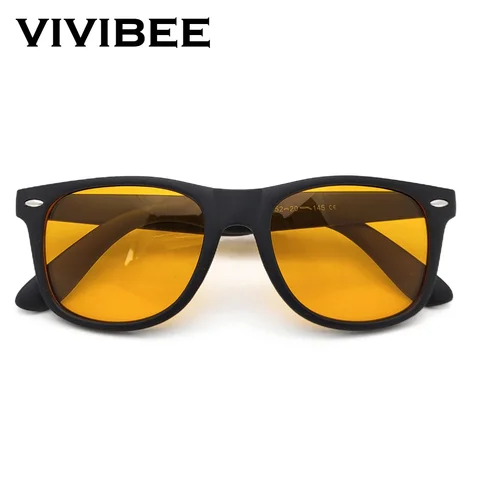 VIVIBEE Night Vision Blue Light Blocking Glasses Men Square Computer Eye Protection Eyeglasses Gaming Women Orange Eyewear