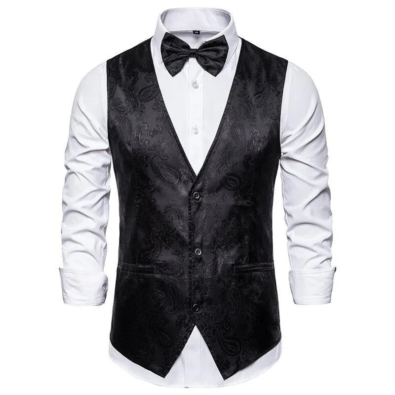 O736Groom performance suit vest men's clothing host singer emcee dance suit vest