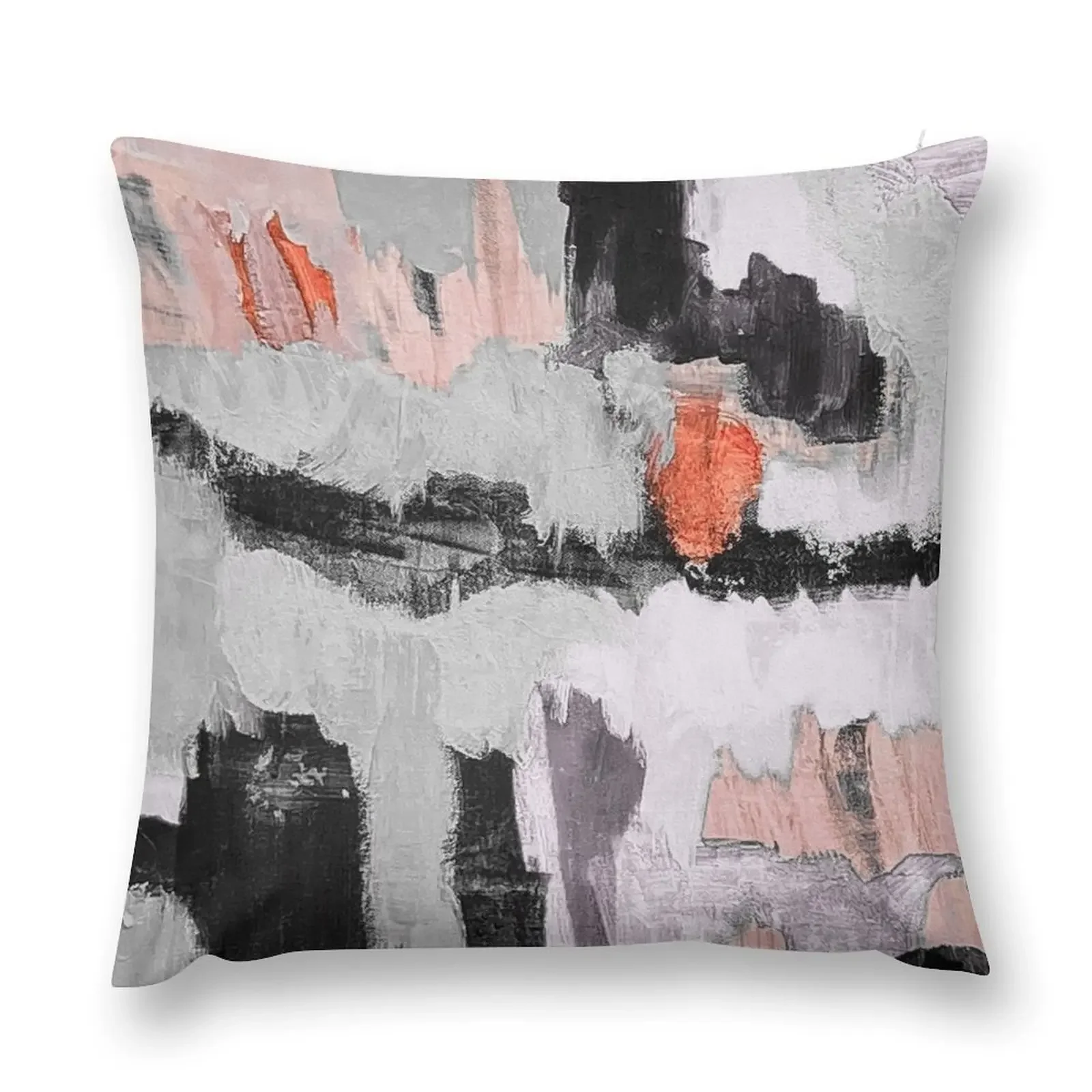 Transitional grey grey peach black abstract Throw Pillow Cushions Home Decor Rectangular Cushion Cover luxury decor pillow