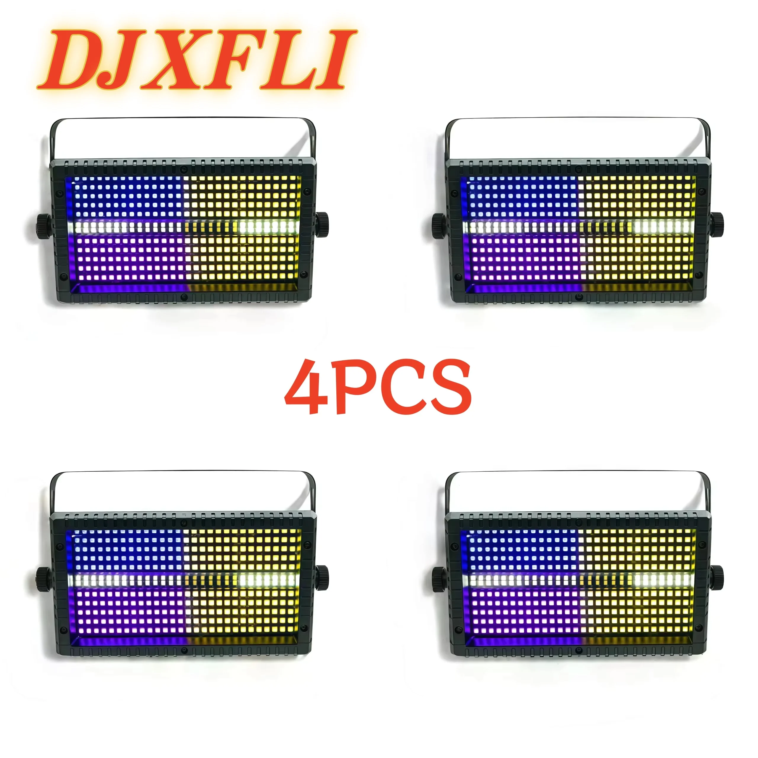 

Комплект из 4 светодиодных прожекторов 60 Вт 4-в-1 RGBW с эффектом стробоскопа, DMX512, для сценического освещения, диджейских выступлений, вечеринок и свадеб
