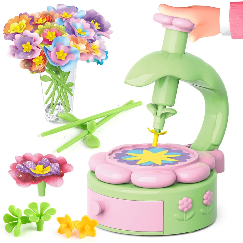 Flower Bouquets Toys DIY Craft Kits Toys for Kids Handmade Flowers Market Toy Girls Christmas Birthday Gift