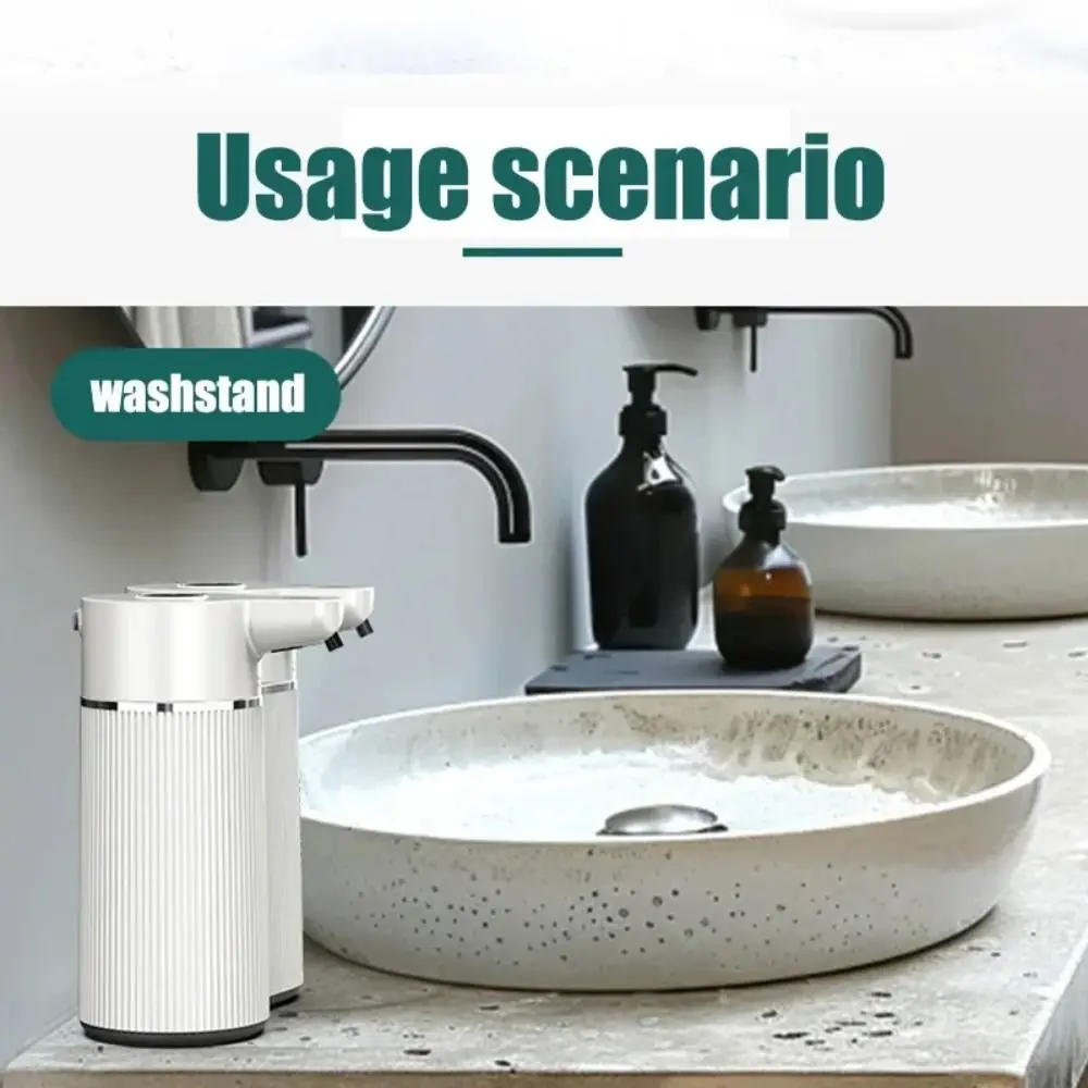 

Wall-Mounted Double-Head Soap Dispenser USB Rechargeable Double-Head Design Foam+Liquid Soap Dispenser Automatic Operation