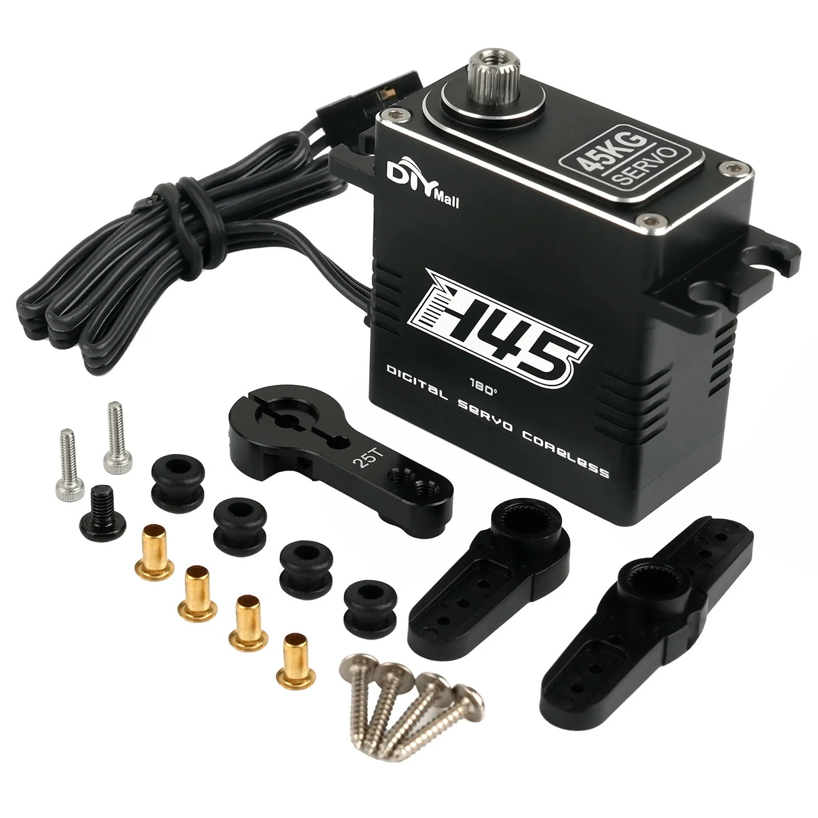 45kg.cm Digital RC Servo HV Coreless Metal Gear 180/270/360 für 1/8 1/10 RC Car Truck Crawler Boat IP67 Wasserdichtes Aluminiumgehäuse