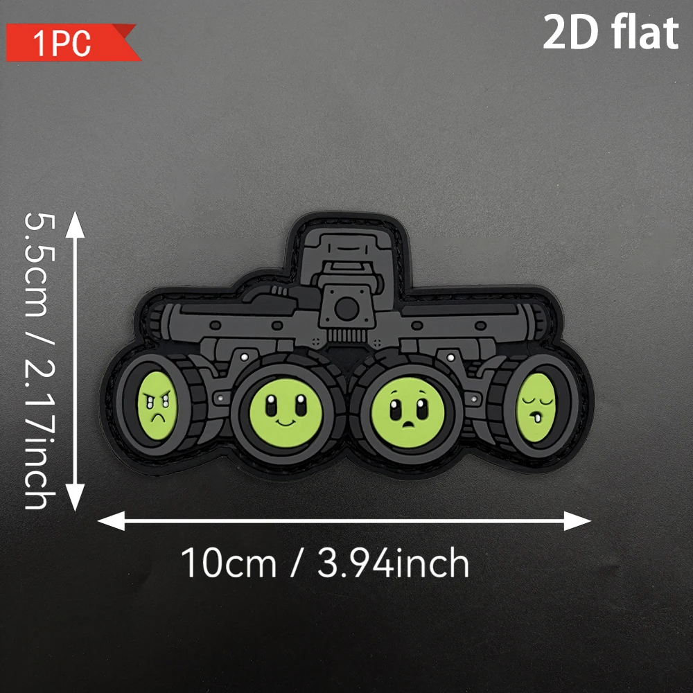 Four-Eyed Goggles with Quirky Cartoon Expressions, 2D Flat Pvc Material, Includes a Plush Backing, Optional Specifications, 1Pc/2Pcs/3Pcs, Full Details of the Pattern, Flexible Texture, Does Not Damage Fabric, Clothing Arm Badge Decoration
