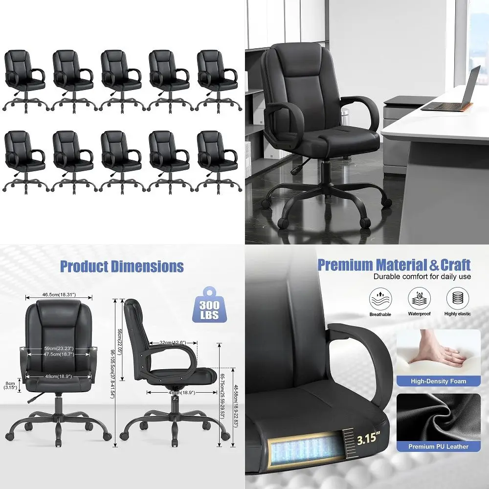

Guest Reception Chair Set of 4, Conference Room Chairs Waiting Room Chairs 4 Pack, Modern Leather Office Desk Chair No Wheels.