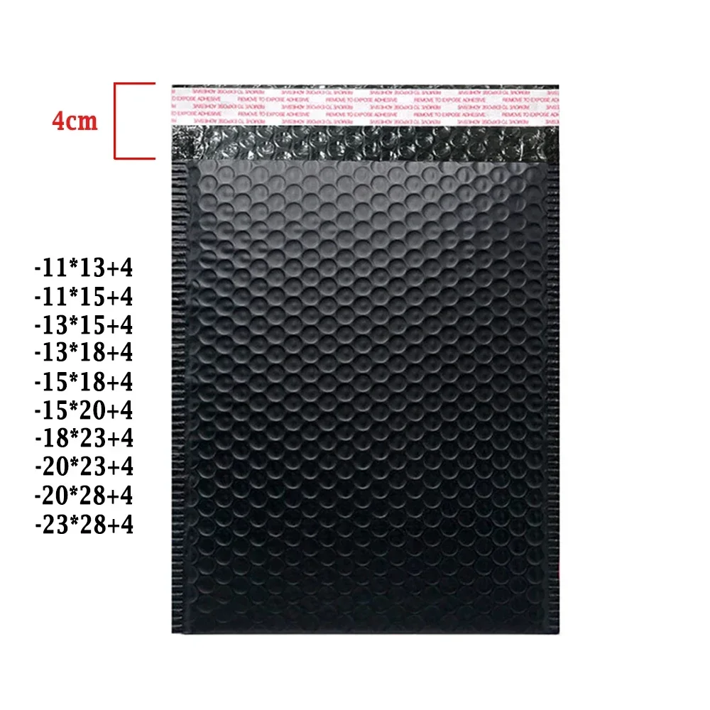 50 STKS Zwarte Bubble Enveloppen Tas Waterdichte Foam Bubble Mailers Express Verzending Envelop Zakken Self Seal Verpakking Organizer Bag