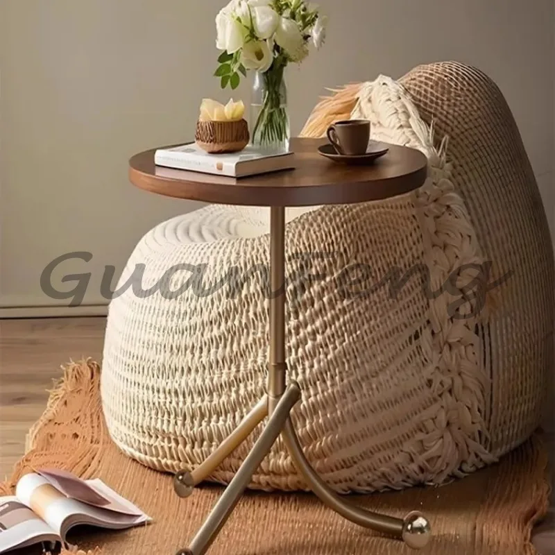Vintage Round Coffee Table French Bedside End Table Small Accent Table for Living Room Balcony or Classical Decor Space