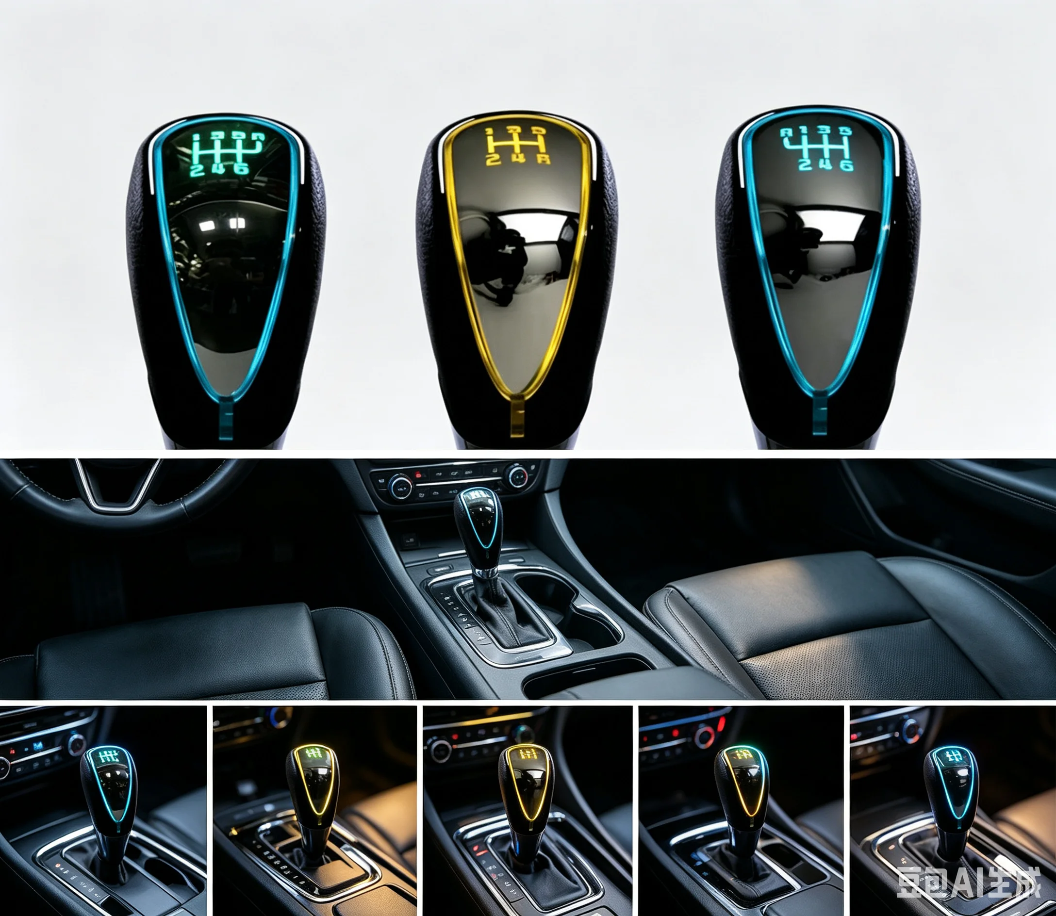 Car 7 colors changes Activated Gear Shift Knob 5 6 Speed LED Gear Handball Knob Light Cigarette Lighter Charger