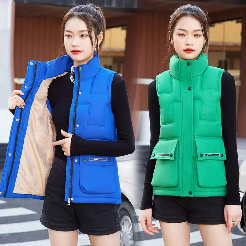 2024 In Spring Students Suspenders And Velvet Vests Are Thickened And Worn Outside New Autumn And Winter Korean Short Loose Vest