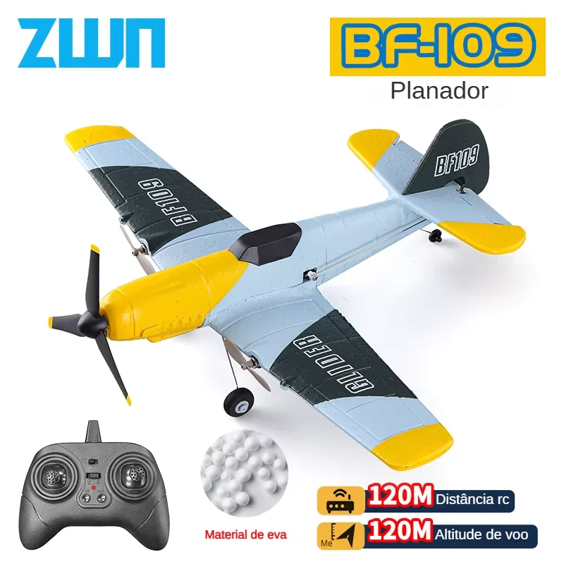 Avião de controle remoto profissional para crianças, avião RC, aeronave de espuma EPP, planador modelo voador brinquedos, presentes, rádio 2.4G, BF109