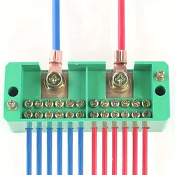 1 Piece Fj6 Single-Phase/Three-Phase Electrical Junction Box - 2inch Outlets, 6/8/12 Ports, Brass Terminal Block, Suitable for Household Distribution, Maximum Support 200A, 220V