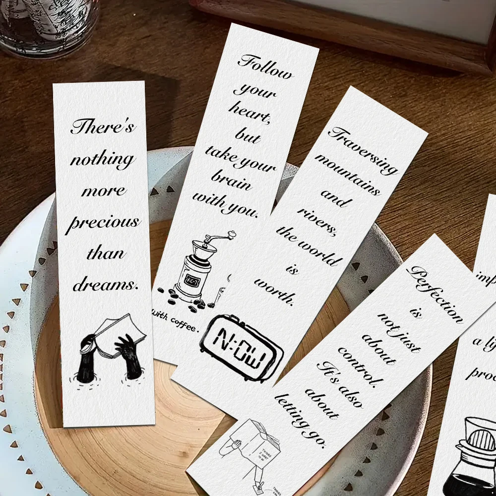 30 قطعة أبيض وأسود ملهمة الإنجليزية الإشارات المرجعية قراءة صفحات الكتب الشرح القرطاسية لوازم ورقة بطاقات الهدايا الإبداعية