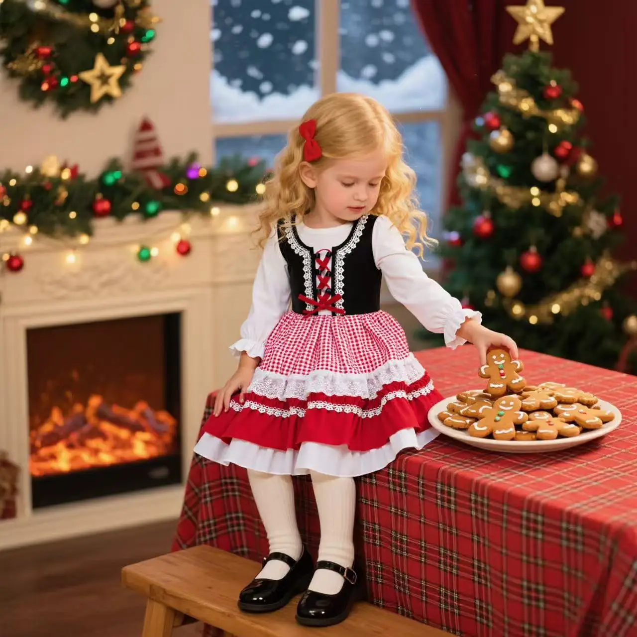 

2026 European and American Girls' Formal Dresses Princess Gowns Christmas Dresses Party Dresses Children's Formal Wear 70-110CM