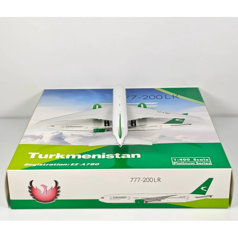Phoenix Turkmenistan Airlines B777-200LR EZ-A780 Di-Cast-Legierungsflugzeugmodell im Maßstab 1:400, dekorativer Sammlerstück