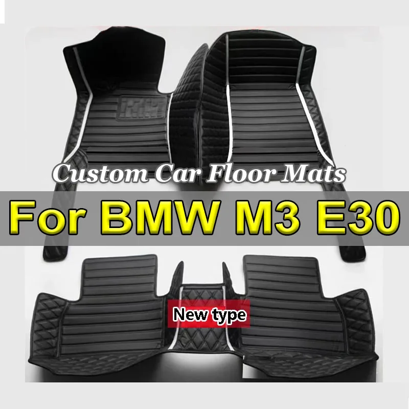 Car Floor Mat For BMW M3 E30 1986~1991 5 Seats Coupé Leather Floor Mats Carpet Protector Mud Car Accessories Interior