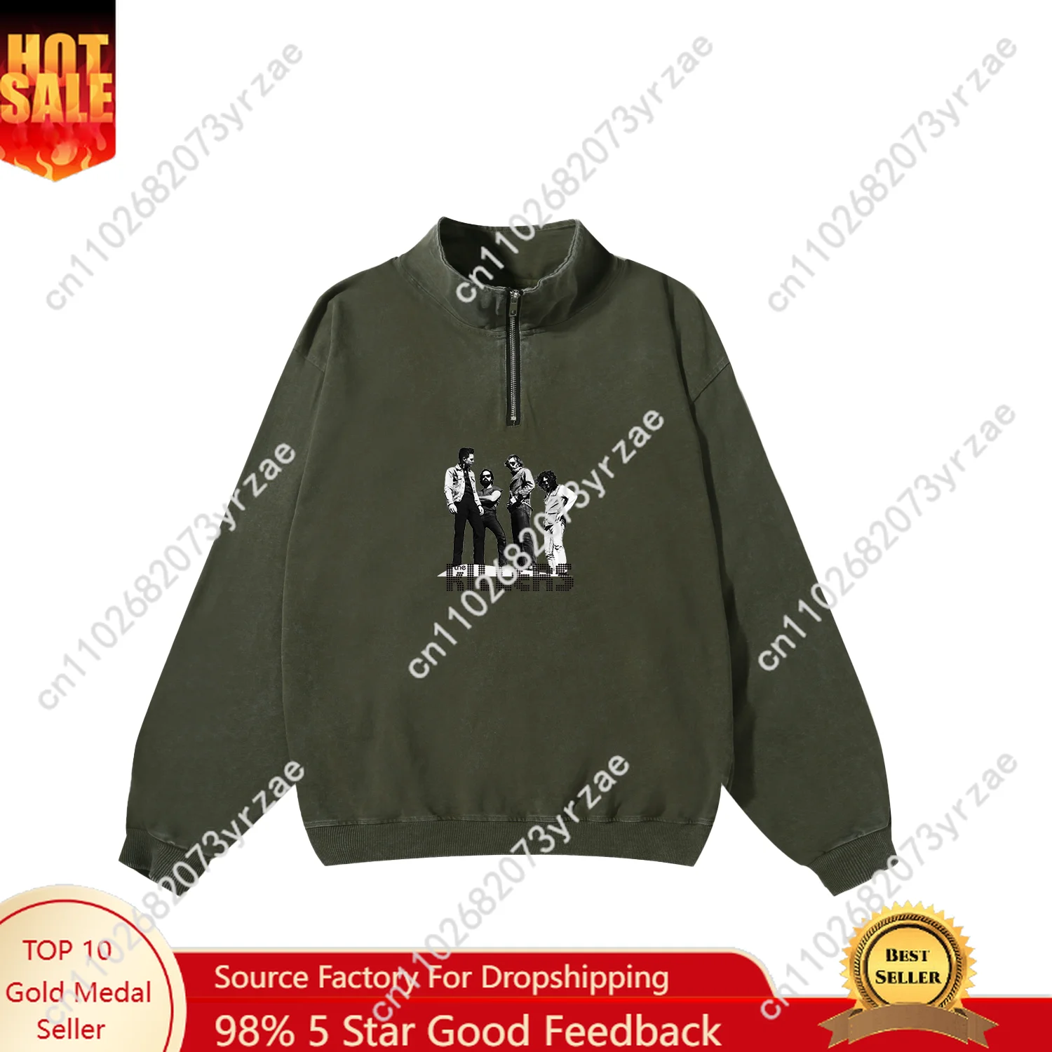 

The Killers Retro Sweatshirt Mens Womens Teenager Vintage Pullover Half Zipper Sweatshirt Fashion Long Sleeve Shirt Custom Tops