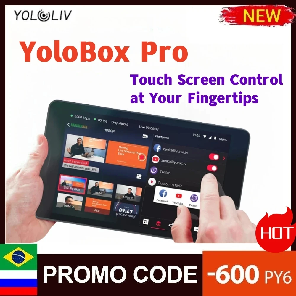 YOLOLIV YoloBox Pro/YoloBox Pro with Cage The Ultimate All-In-One Multi-Cam Live Streaming & Switching System