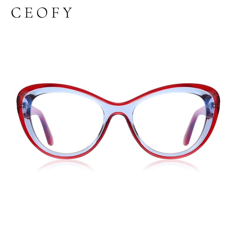 Ceofy Women Fashion Cat Eye Myopia Eyeglasses Frame Optical Vintage Prescription Glasses Frame New Arrival 2001