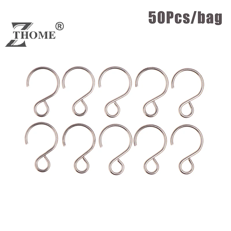 50Pcs S Hook Crystal Hook Ring Connector Silver Bead & Chandelier Crystal Connectors Accessories Hanging Pandent Ring