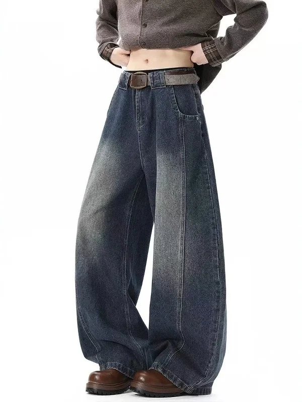 

Мужские джинсы American Sle с широкими штанинами, прямые, свободные, длинные, в стиле High Street, повседневные, универсальные брюки для мальчиков и мужчин