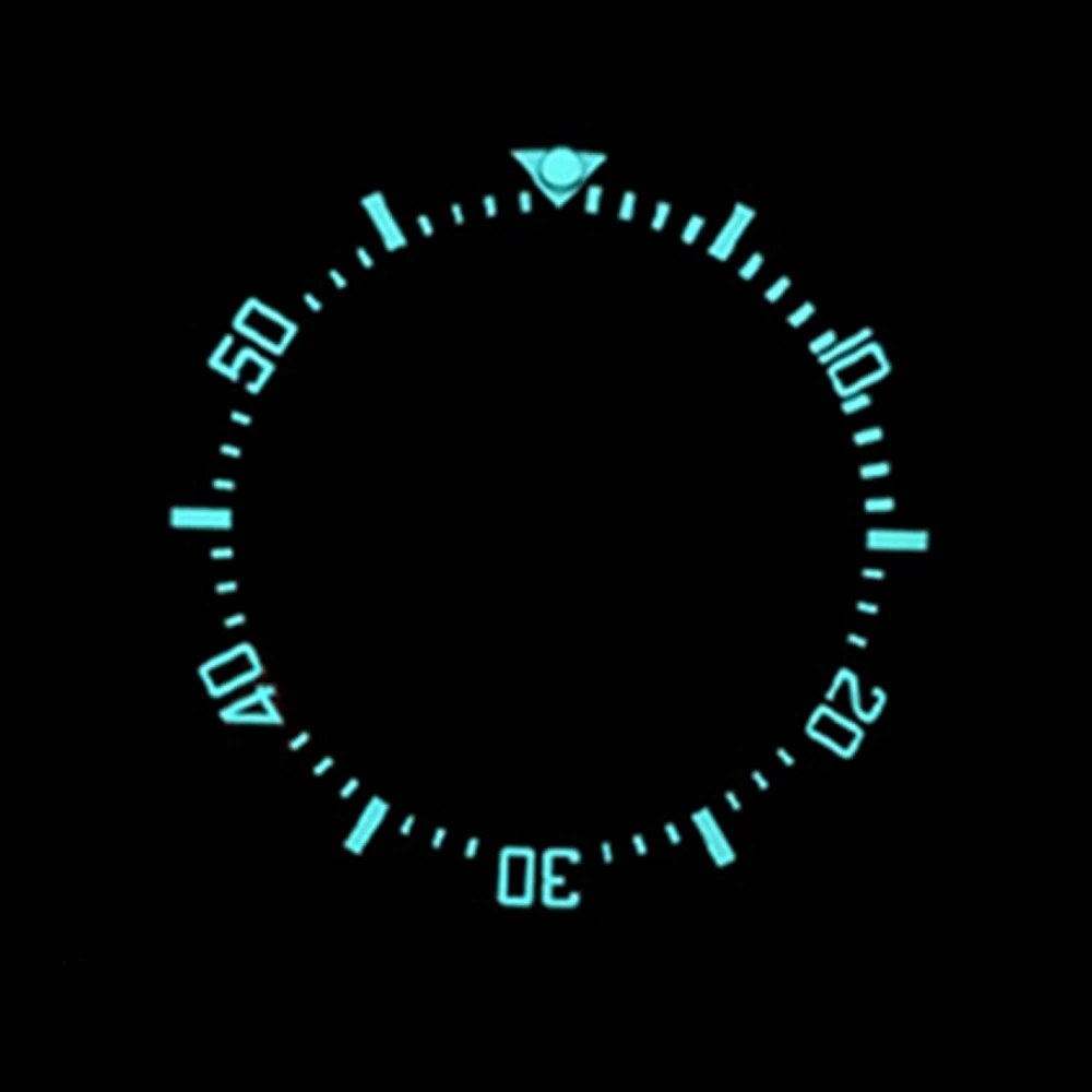 Blue Luminous 40x31.5mm Curved Ceramic Bezel Insert Ring For SUB GMT Watch Case Slope Men Watch Bezel Ring Part