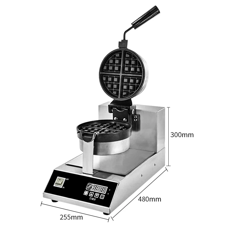 Commercial Electric Rotating Bubble Cake Machine Single/Double Plate Non-stick Waffle Maker Snack Food Waffle Machine
