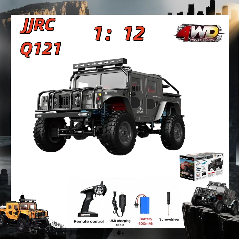 

JJRC Q121 RC Car 4WD Mountaineering Off-Road Vehicle 1:12 Rock Crawler Simulation Hummer Truck Model Children Christmas Toy Gift