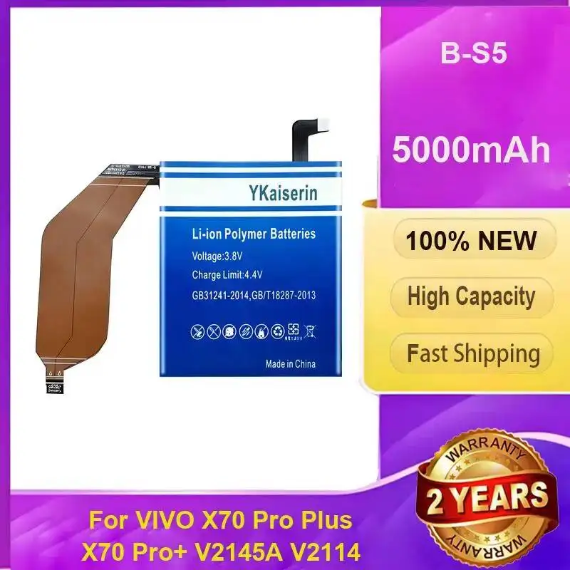 

B-S5 5000Mah Stable Power Supply Reliable Mobile Phone Battery For Vivo X70 Pro Plus Pro+ V2145A V2114