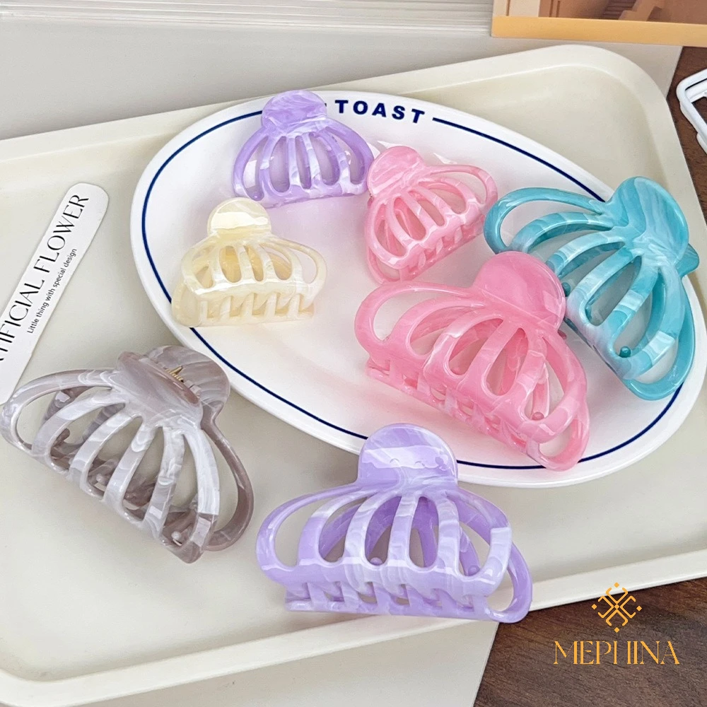 MEPHINA اليقطين مشبك شعر مقاطع مخلب شعر بسيط الجوف التدريجي دبوس الشعر الملونة مشبك شعر أنيق مخلب شعر اكسسوارات للنساء