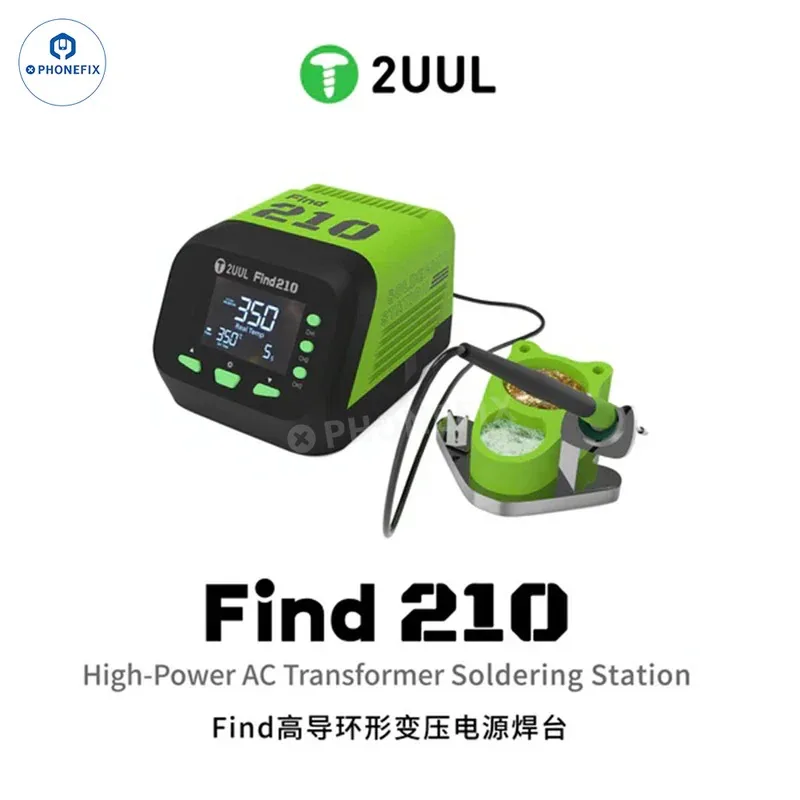 2UUL FD01 Find210 60W High-Power AC Transformer Soldering Station Supports C210 Welding Iron Tips for Phone Motherboard Repair