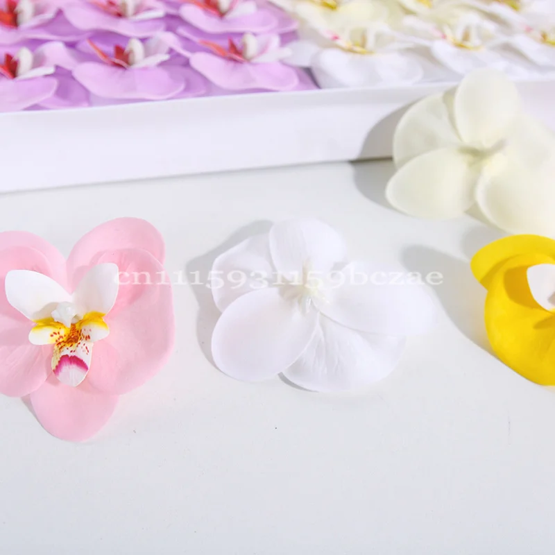 36 Stück neue künstliche Phalaenopsis-Blütenköpfe, falsche Orchideen für Geschenkboxen, Blumensträuße, Heim- und Hochzeitsdekoration, DIY-Zubehör – Detail 2