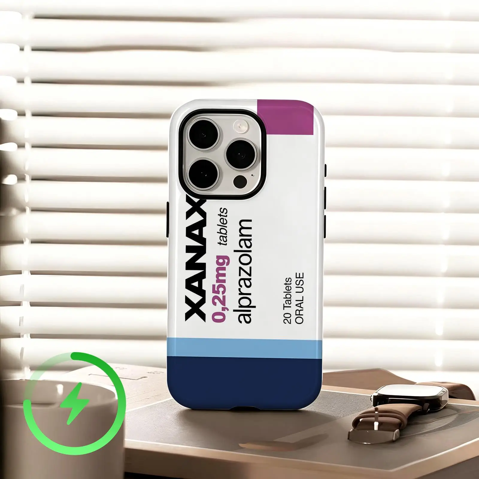 Chill Pill XANAX Phone Case For iPhone17 16 16e 15 14 13 12Plus Pro Max Glossy Magnetic Film Case view 2