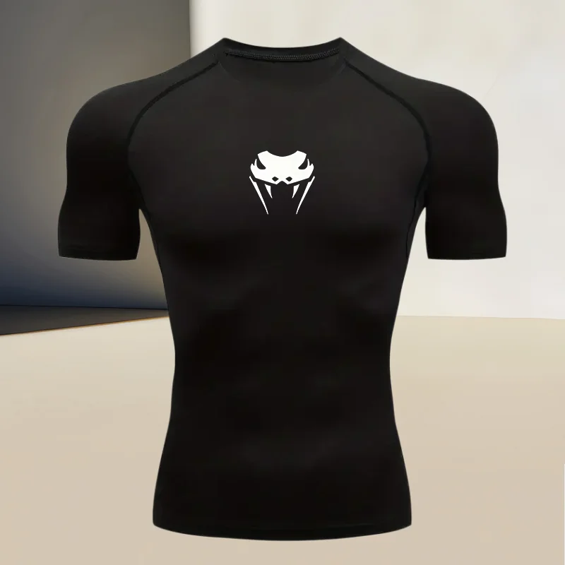 Sportliches, kurzärmeliges, figurformendes Kompressions-T-Shirt für Herren – atmungsaktives Material, bevorzugte Wahl für muskulöse Männer