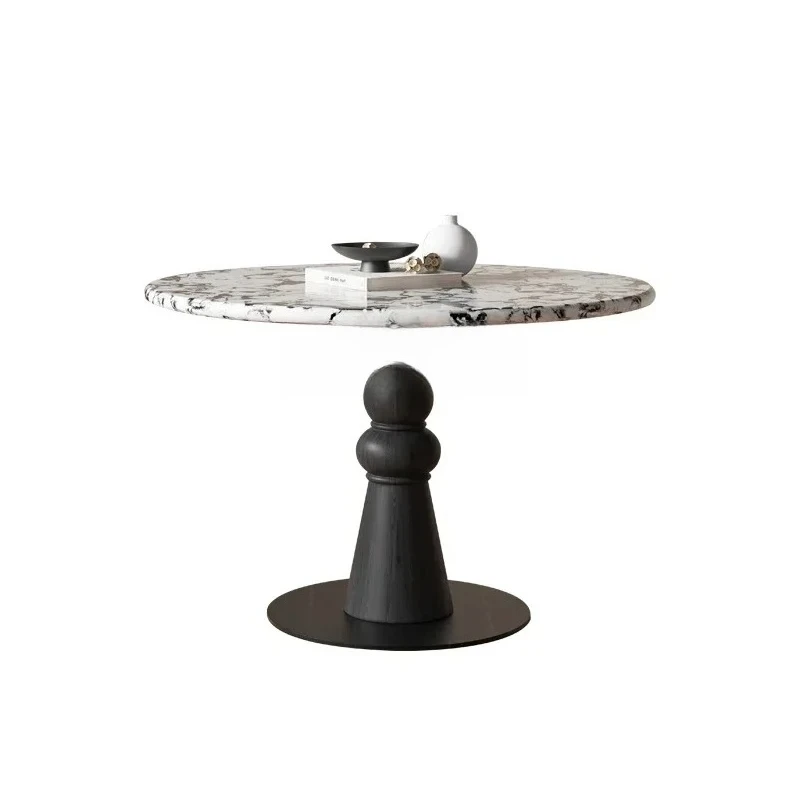 

AA круглый обеденный стол во французском стиле ретро, бытовой мраморный стол для переговоров, светлый роскошный обеденный стол