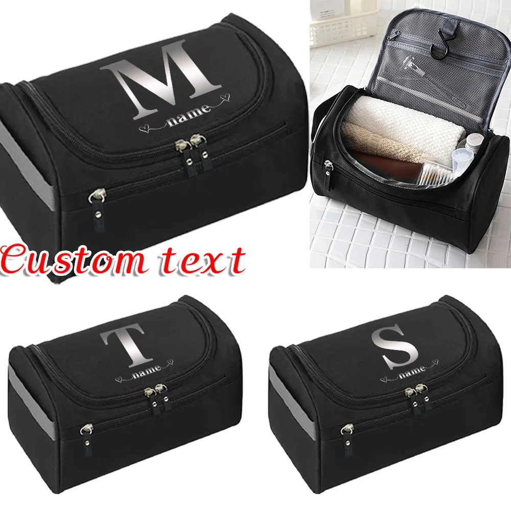 

Personalized Customization Name Black Toiletry Bag Travel Storage Bag Toothbrush Storage Bag High-quality Hanging Design