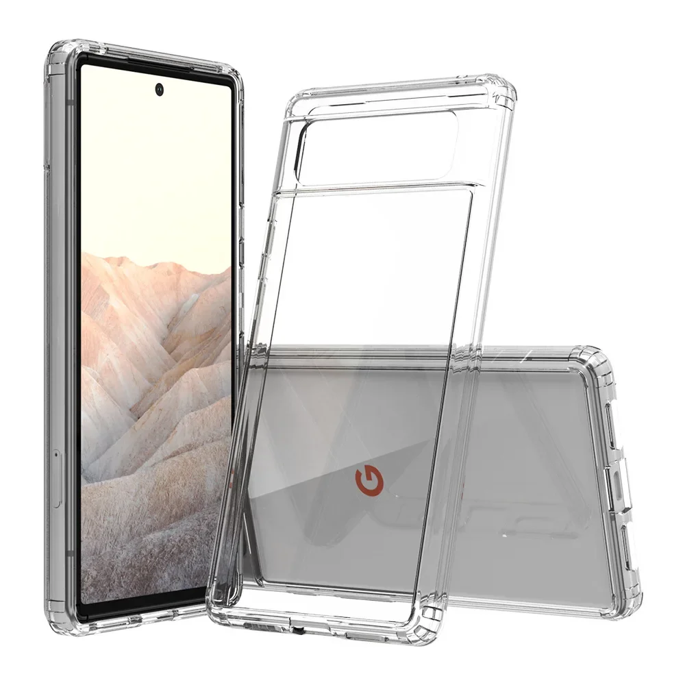 Hybrid Shockproof Acrylic Crystal Clear Hard Back Shell for Google Pixel 9 8 7 6 9Pro XL 8A 6A 7A Protection Phone Case