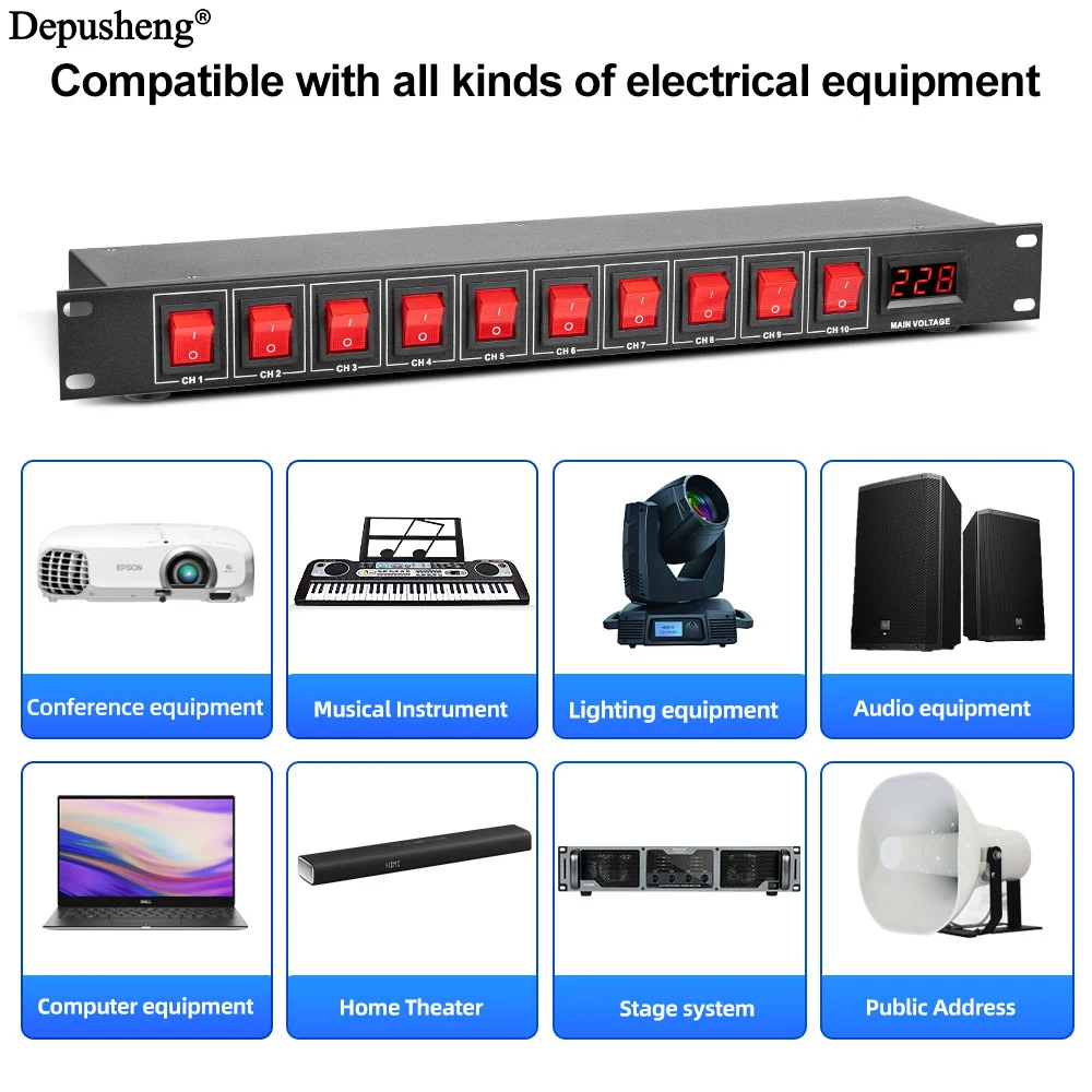 10 Channel Depusheng U8 Power Supply Controller Independent Switch Power Sequencer,Audio Digital Protector