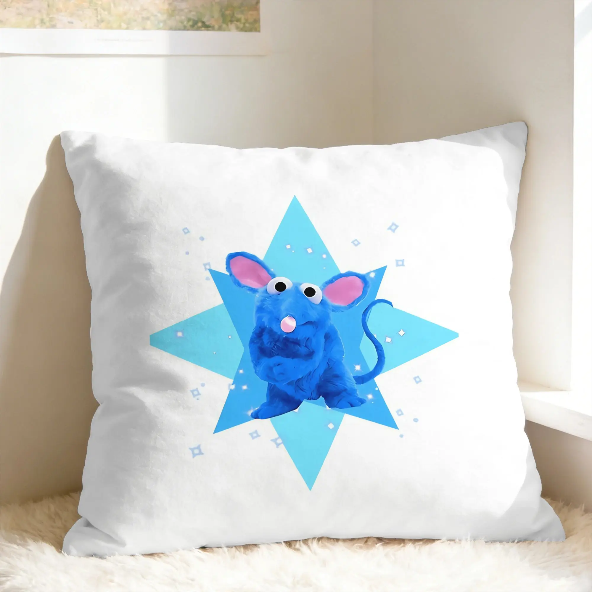 Pillow Case Tutter- B-Bear In The Big Blue House Soft  Pillow Cover For Sofa Couch Bed Living Room Novelty Pillowcases