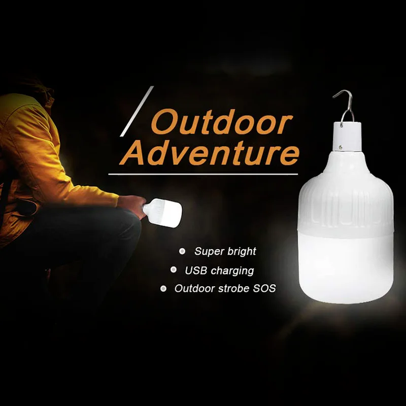 

Emergency Light Rechargeable Light Led Camping Lamp Portable Hanging Night Light with Pothook