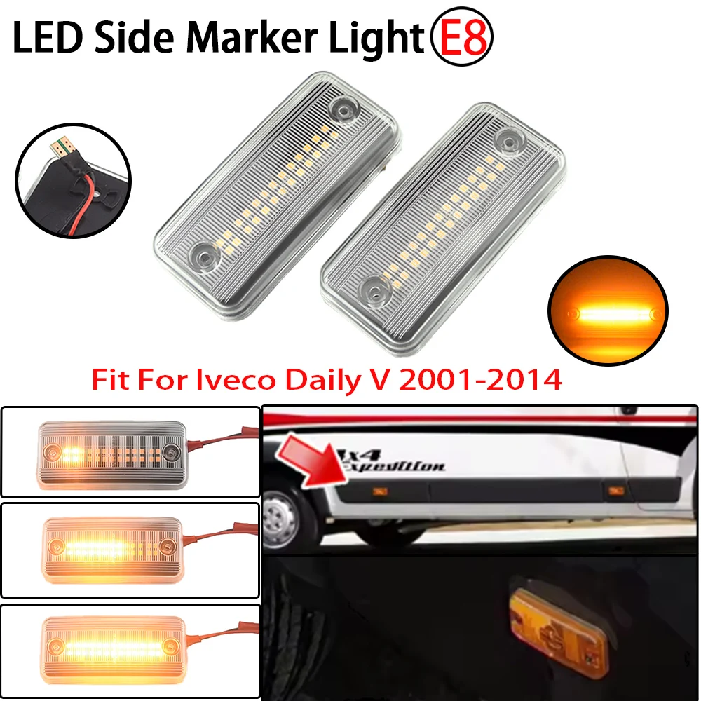 Dynamic LED Side Marker Turn Signal Lights For Fiat Ducato For Renault Trucks Magnum For VOLVO FE For Iveco Daily