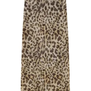 Top feminino de tule com estampa de leopardo e bandeau, ombro de fora, decote reto, verão, casual, meninas, blusa de verão 10 principais vendas blusas estamoadas de moda - №2