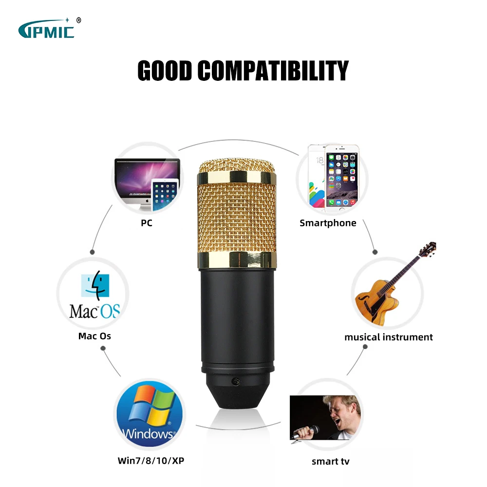 Condenser microphone BM-800 microphone broadcast singing recording microphone with plastic shock mount