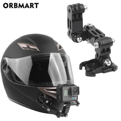 Montagem de queixo de capacete ajustável montagem adesiva de lado curvo para gopro hero 10 9 8 xiaomi yi dji osmo sjcam acessórios de câmera de ação