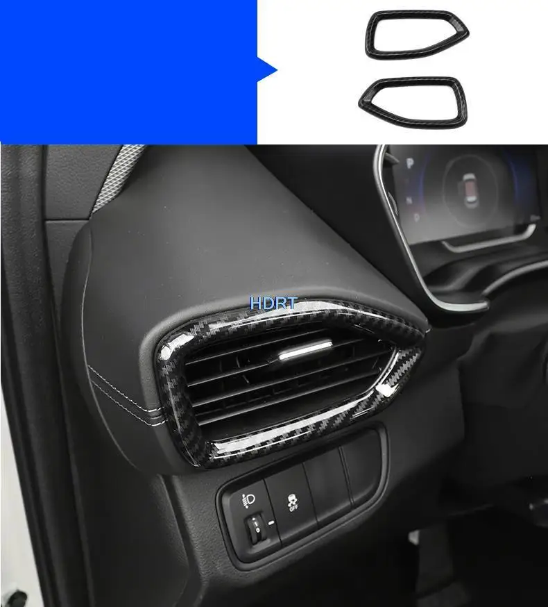 For Hyundai Santa fe Santafe 2019 2020 2021 Car Carbon fibre Interior Decoration Handrail Gear Control Button outlet Decoration