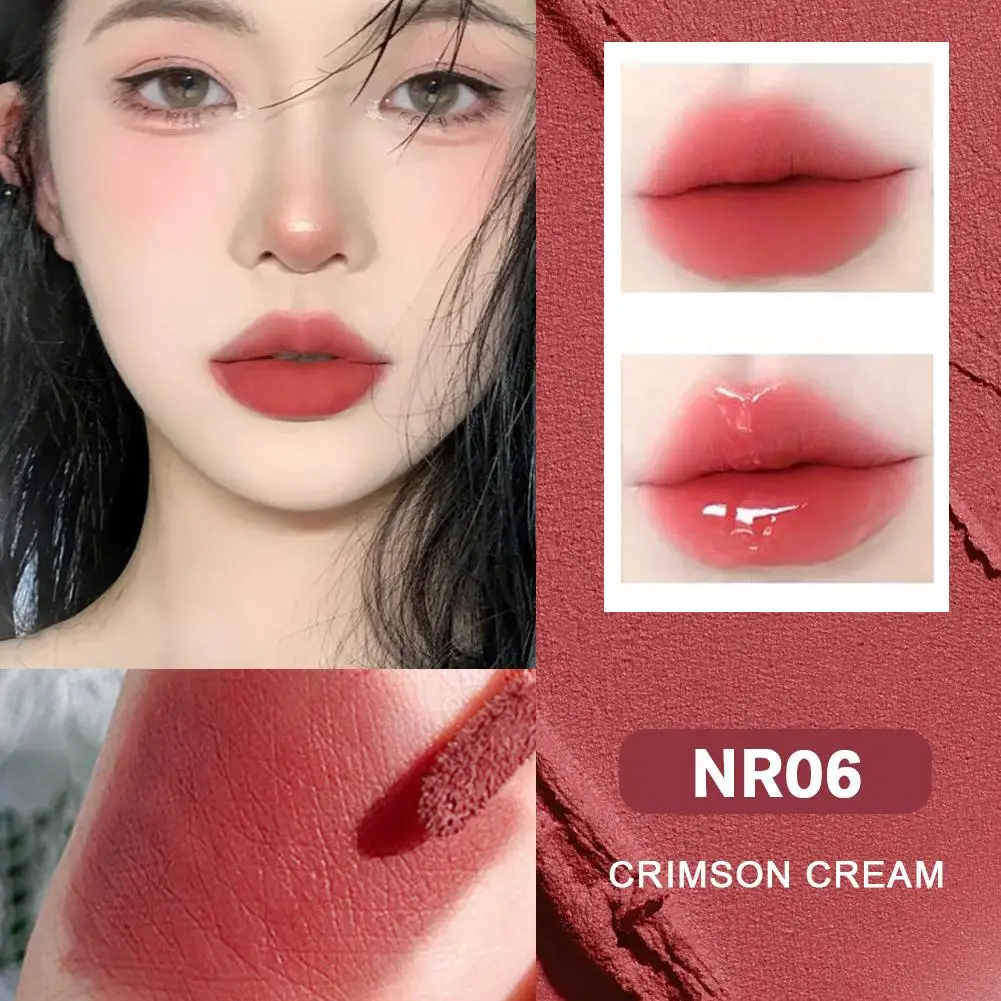 2-in-1 Double-End Matte Lip Glass Gloss Transparentes, feuchtigkeitsspendendes Lippenöl Glaze Gloss Shimmer Liquid Lipstick Glossy Mirror Shine